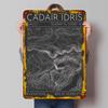 Custom CADAIR IDRIS Topographic Map Metal Wall Art Wales Mountain Terrain Elevation M Home Decor