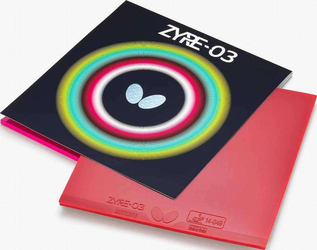 Butterfly Gomma Ping Pong ZAIA 03 Alta Tensione Invertita Rossa 2.7 06140