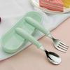 3pcs Children Spoon Forks Box Kids Stainless Steel Kids Cutlery Portable Baby Feeding Utensils Baby Spoons Baby Tableware Set