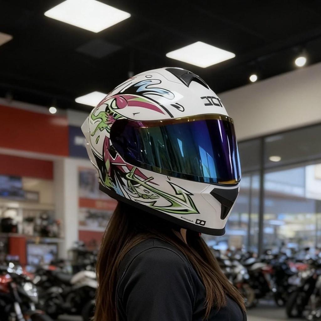 In-Stock Full-Face Double Lens Motorcycle Helmet - Retro Design for Men & Women, Ideal for Street Bikes & Scooters