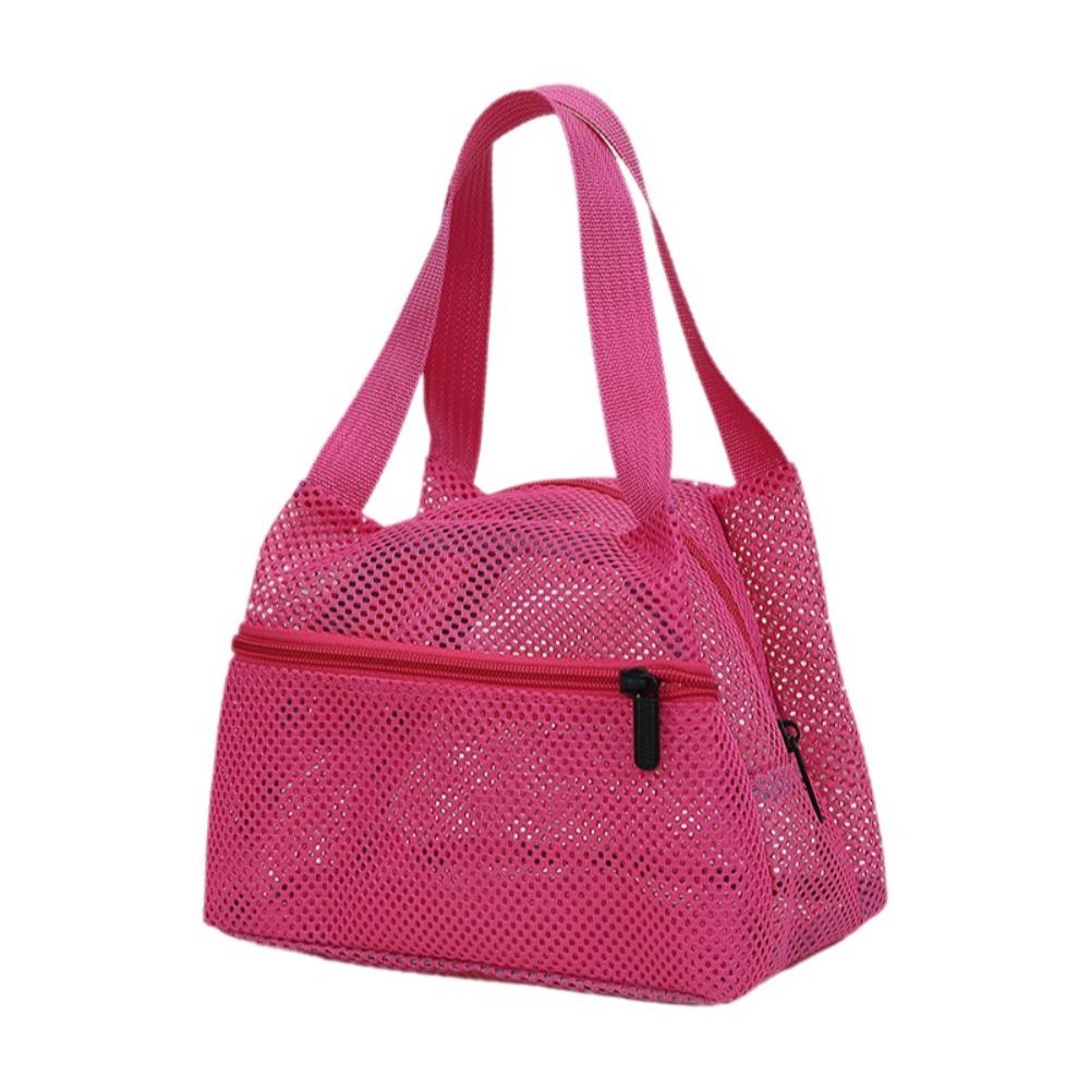 Portable Mesh Beach Bag Clear Travel Wash Bag Zipper Shower Cosmetic Bag Bath