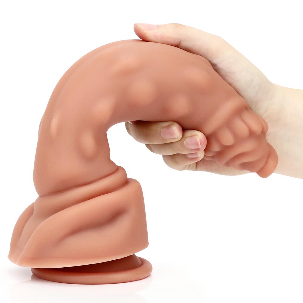 Silica Gel Riesiger realistischer weicher Dildo Penis Billiger kleiner Analdildo Silikon Saugnapf Masturbatoren Butt Plug Spielzeug für Frauen Ring Penis