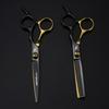 6.0" Electroplated Black Gold Hair Cutting Shears – Barber, Straight, Bangs & Thinning Shears.