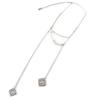 Les Trésors De Lily [N7312] - Silver Ivory 'Carmen' Long Necklace (rhodium-plated) - 14 Cm