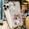 Phone Case: 2D Flat Suitable for iPhone 18 17 16 15 14 13 Pro, Transparent Four Corner Protective Case, Waving Little Cat, Christmas and Halloween Gif