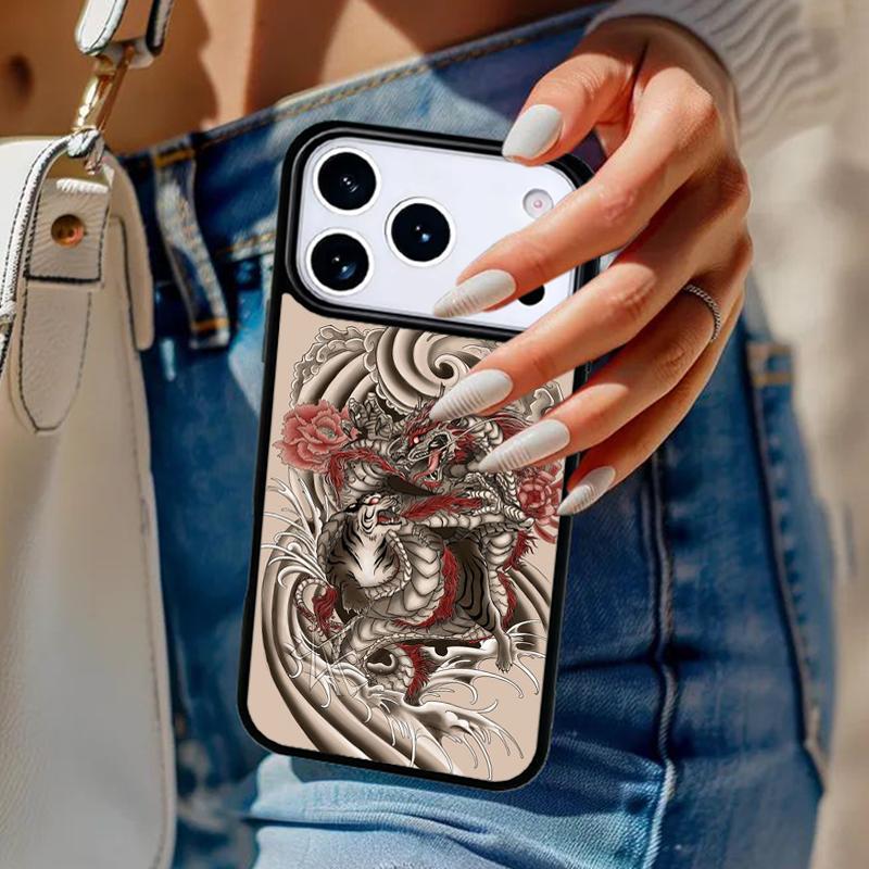 Ancient Japanese Dragon Phone Case For iPhone 17 Air 14 15 13 12 Max Cover For Apple 14 15 16 16e 11 Pro Max Plus Coque