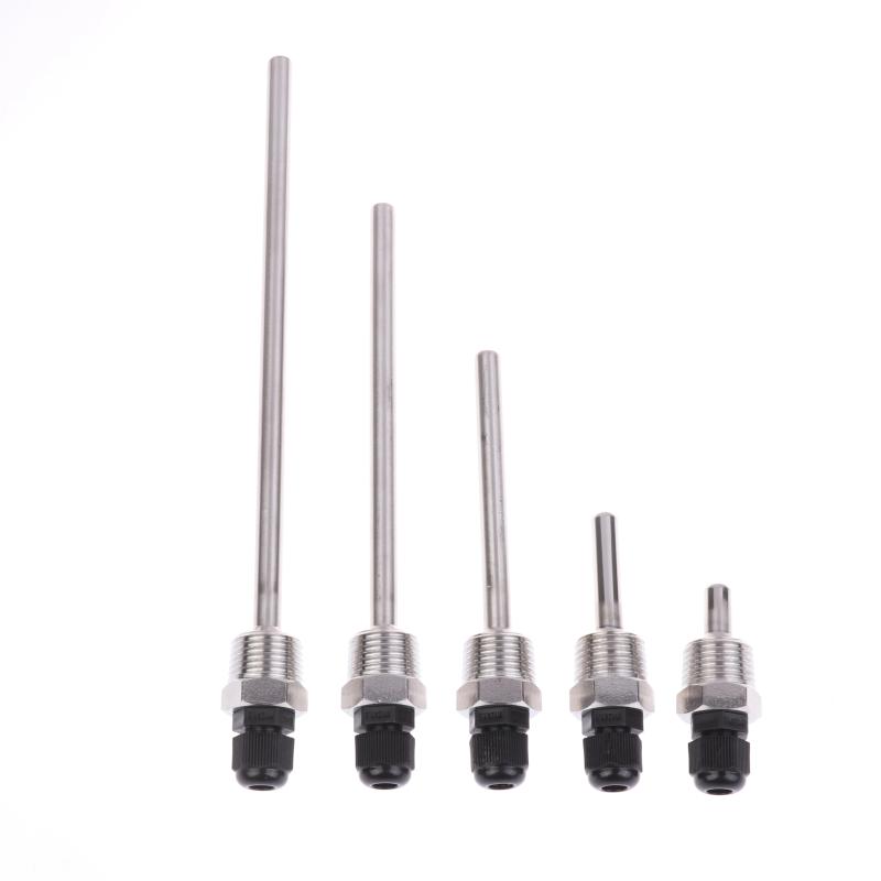 304 Stainless Steel 1/2 BSP G Thread OD8mm Immersion Sleeve Pocket For Temperature Sensor 30-200mm Tube Thermowells Protecter