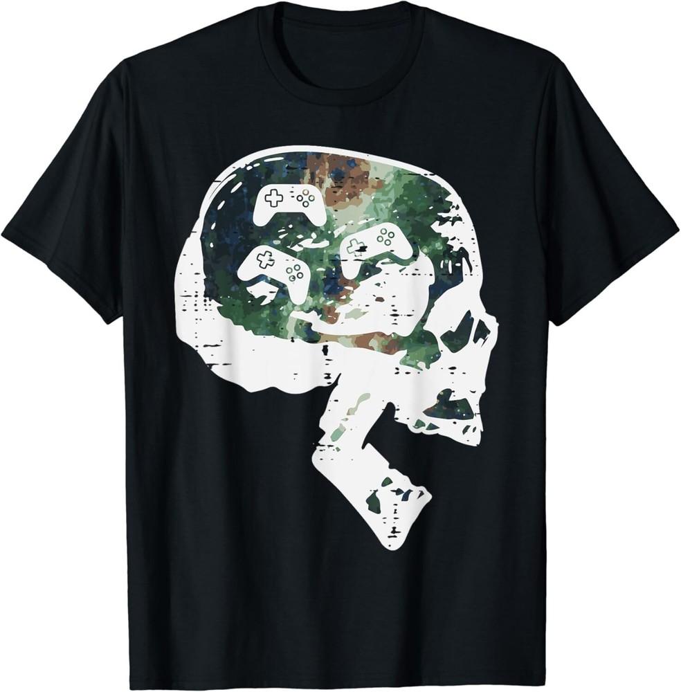 

Игровая Череп Смешная Видеоигры Мужчины Парни Подарок Унисекс Футболка XL