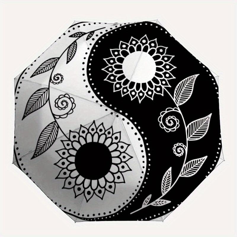 

1pc Yin Yang Symbol Automatic Open/Close Umbrella, Umbrella with cartoon Design, Portable Compact Umbrella for Men & Women, Good Holiday Gif