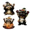 Car Hanging Ornament Cartoon Animals 2D Flat Acrylic Car Rearview Mirror Charm Halloween Auto Interior Pendant for Window Wall