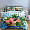 Fruit Basket Stained Glass Decoration Soft Comfortable Duvet Cover Bedding Set Included 1*Duvet Cover & 2*Pillowcases, Gift