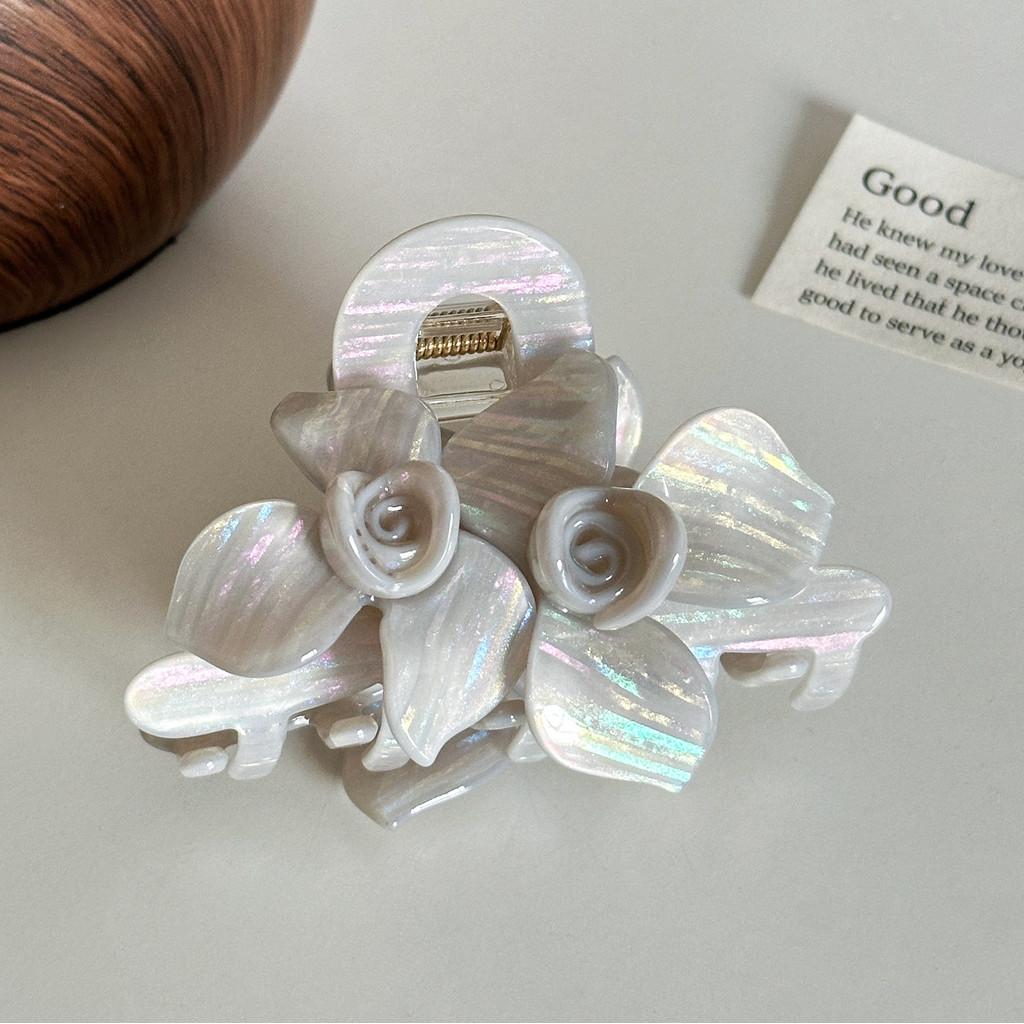 Candy Color Floral Acetate Hair Claw Clip Stylish Accessories For Women Summer 2024