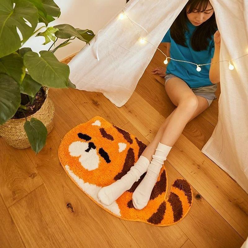 Cartoon Absorbent Mat Cute Goose Toilet Non-slip Absorbent Mat Household Toilet Door Bathroom Carpet
