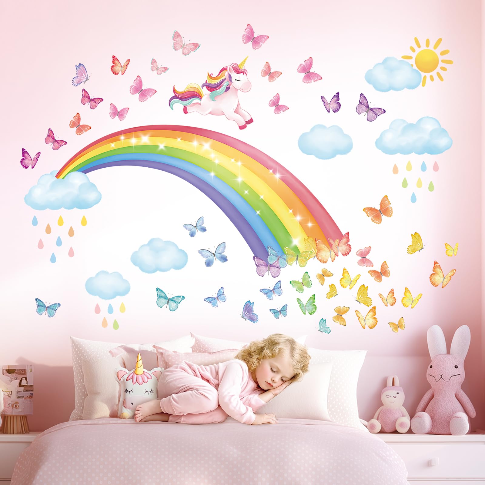 

DECOWALL Rainbow and Unicorn Wall Sticker Decorative Wall Art for and Infants Suitable for Decorative Living and A perfect gift for any Nordic