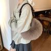 2025 Autumn/Winter Plush Furry Small Shoulder Bag - Casual Dumpling Handbag