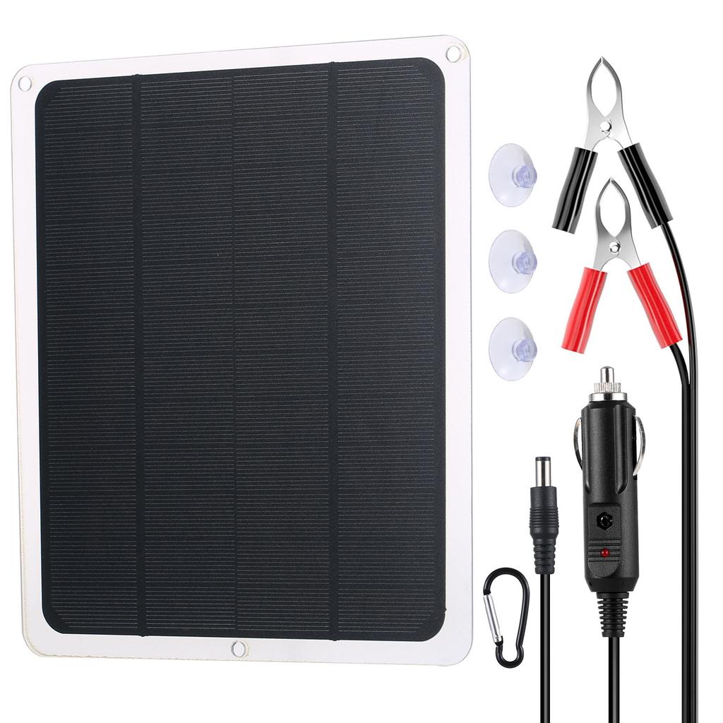 Upgraded Solar Battery Trickle Charger Maintainer 12V Portable Waterproof Solar Panel Trickle Charging Kit for Car