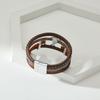 Vintage Multi-layer Leather Bracelet Womens Hollowed Out Heart-shaped Crystal Studded Magnetic Buckle Bangle Party Jewelry