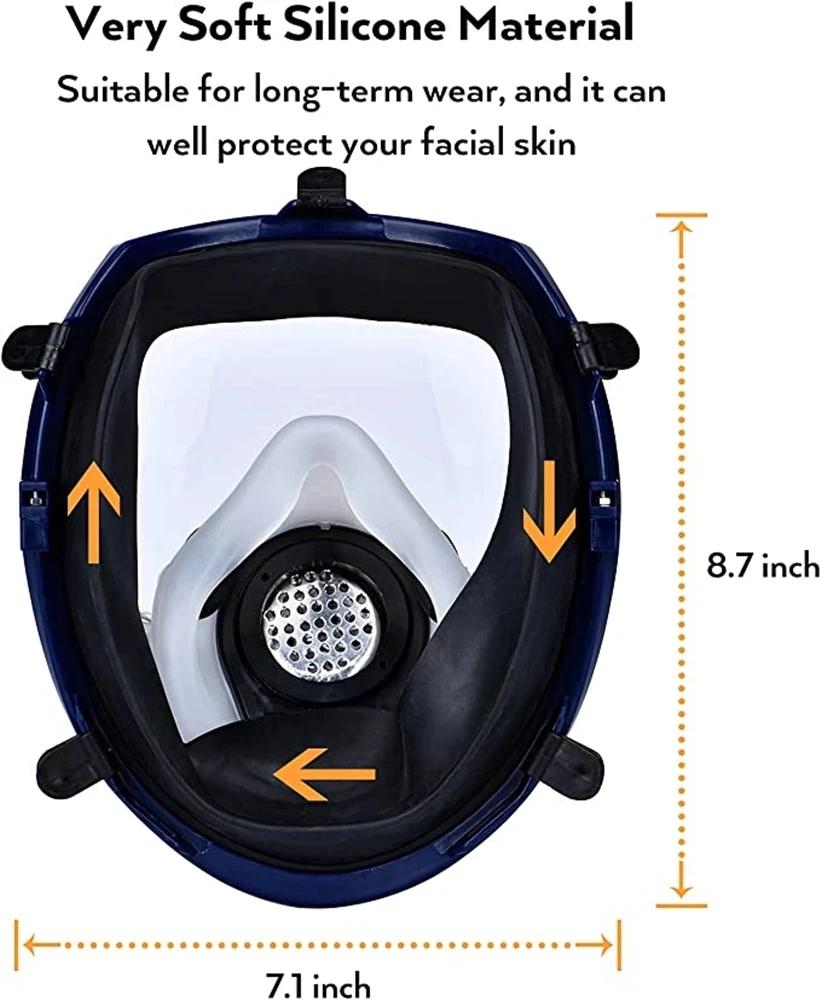 Chemical Mask 6800 15/17 In 1 Gas Mask Dust Respirator Paint Insecticide Spray Silicone Full Face Filter for Laboratory Welding