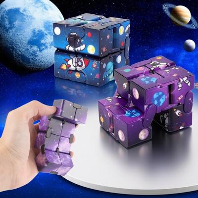 Infinity Cube Flip Weltraumthema ADHS Angst Spielzeug - Fingerspitzen Spiel Puzzle Antistress Finger Fidget Autismus Hand Geschenke Für Kinder
