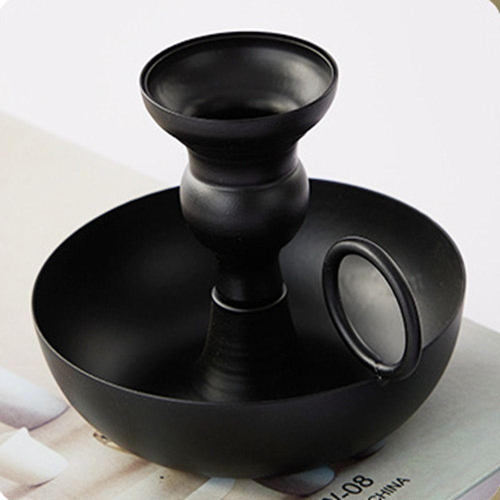 1 stk jern lysestake stativ lysestake vintage retro stil klassisk utseende konisk lysestake for bryllup dekorasjon tilbehør