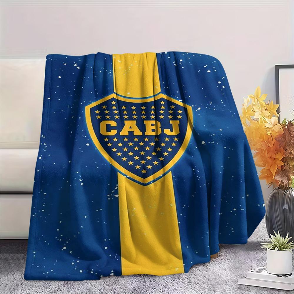 1Pc Boca Juniors Print Flannel Blanket High Quality Warm Comfortable Cover for All Seasons Perfect for Gifts Home Decor