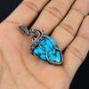 Tibetan Turquoise Pendant, 999 Copper Wire Wrapped Gemstone Jewelry, Handmade Pendant, For Thanksgiving