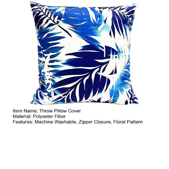 Floral Throw Pillow Cover Modern Geometric Flower Cushion Cover Zipper Closure Washable Square Pillow Case for Sofa Couch Bed Decor