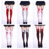 Sexy Strümpfe Halloween Baumwollsocken Schleifenstrümpfe Kostümstrümpfe Goth Lolita Strumpfhosen Overknee-Socken Oberschenkelhohe Socken