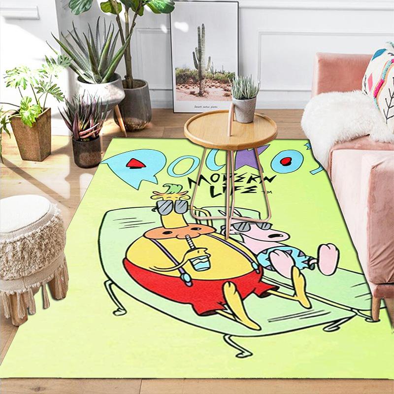 Rocko's Modern Life Rug Floor Mat for Living Room or Bedroom Soft and Comfortable Carpet a Gift for Birthday and Holiday.