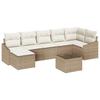 Garden Sofa Set with Cushions 8 Pcs Beige and Cream Poly Rattan