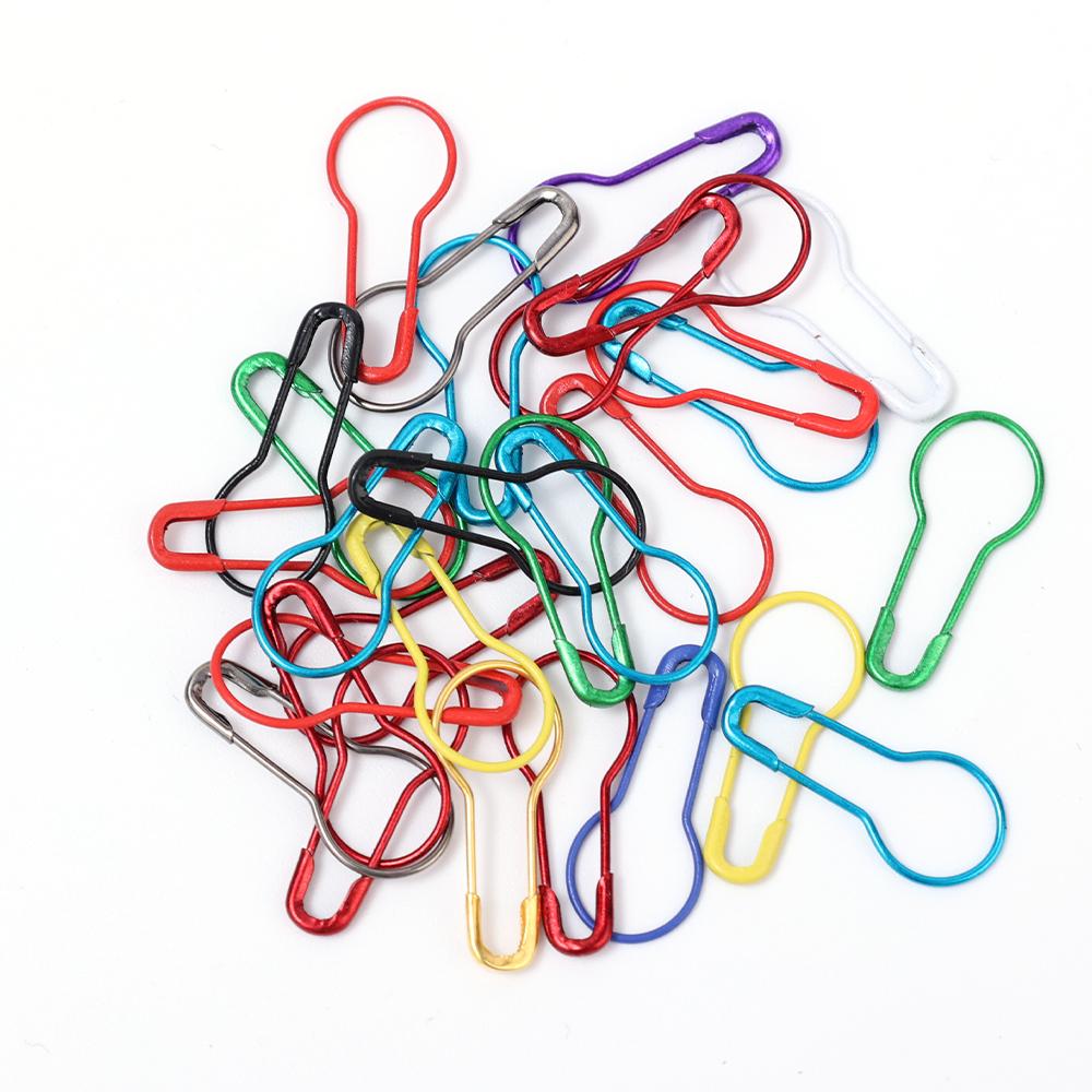 100Pcs Metal Safety Pins Gourd Pear Shaped Bulb Pins Clips Knitting Stitch Marker Tag Hangtag Pin Fastener Craft DIY Accessories