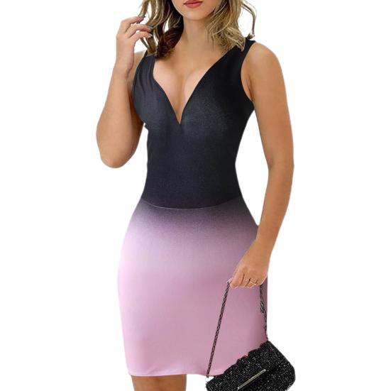 

Модное очаровательное платье мини до колена в обтяжку с застежкой-молнией для вечеринки, можно стирать, плотно прилегает к талии XL розовый