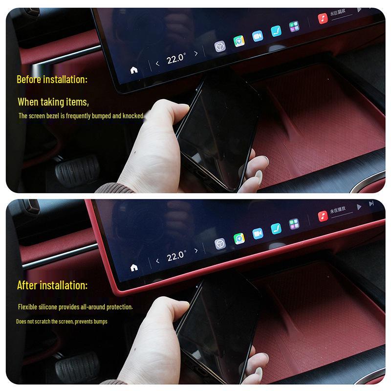 Xiaomi SU7 Central Control Screen Silicone Protective Case - Car Anti-collision Interior Trim Modification Cover