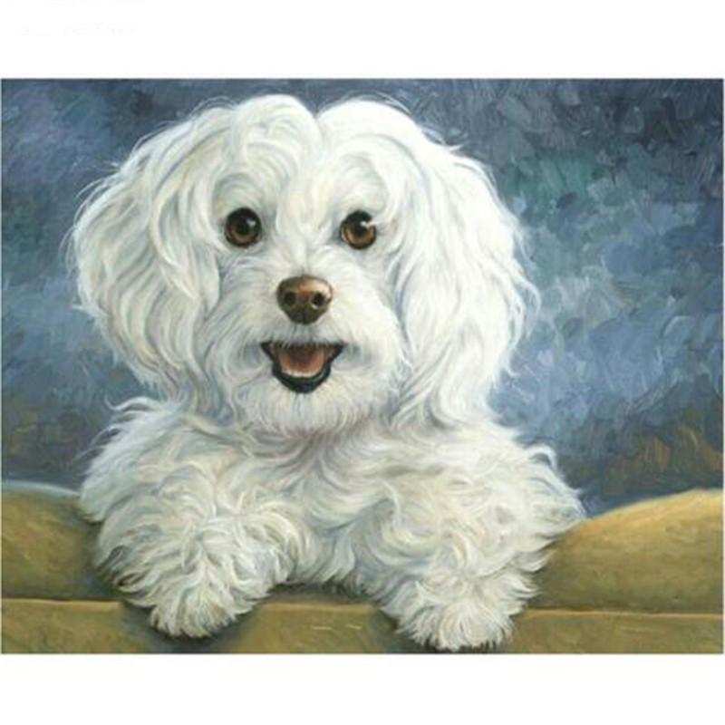 Buy Animals Dog Painting DIY Full Diamond Mosaic Image Rhinestone Cross