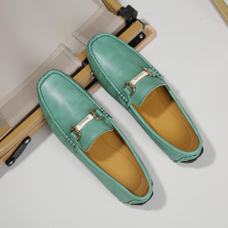 2025 men's shoes Doudou shoes men's winter new casual leather shoes soft leather soft sole warm white driving cotton shoes