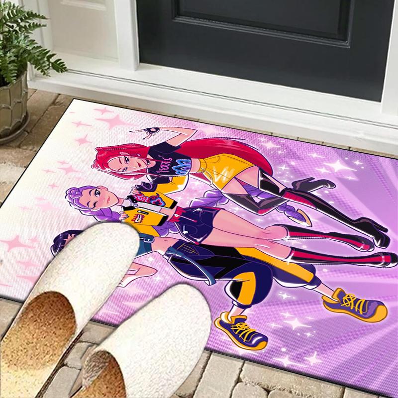 Superhero kpop Friends Adventure Office Rug Chair Mat, Game Carpet, Suitable for Front Door, Bedroom, Living Room, Desk, Holiday Gift