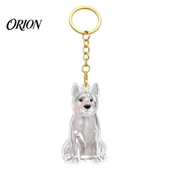 Pet Loss Sympathy Gift Hair Memorial Keychain, Dog Keepsake Holder, Transparent Jewelry Bottle Pendant, Portable Commemorative Charm for Keys