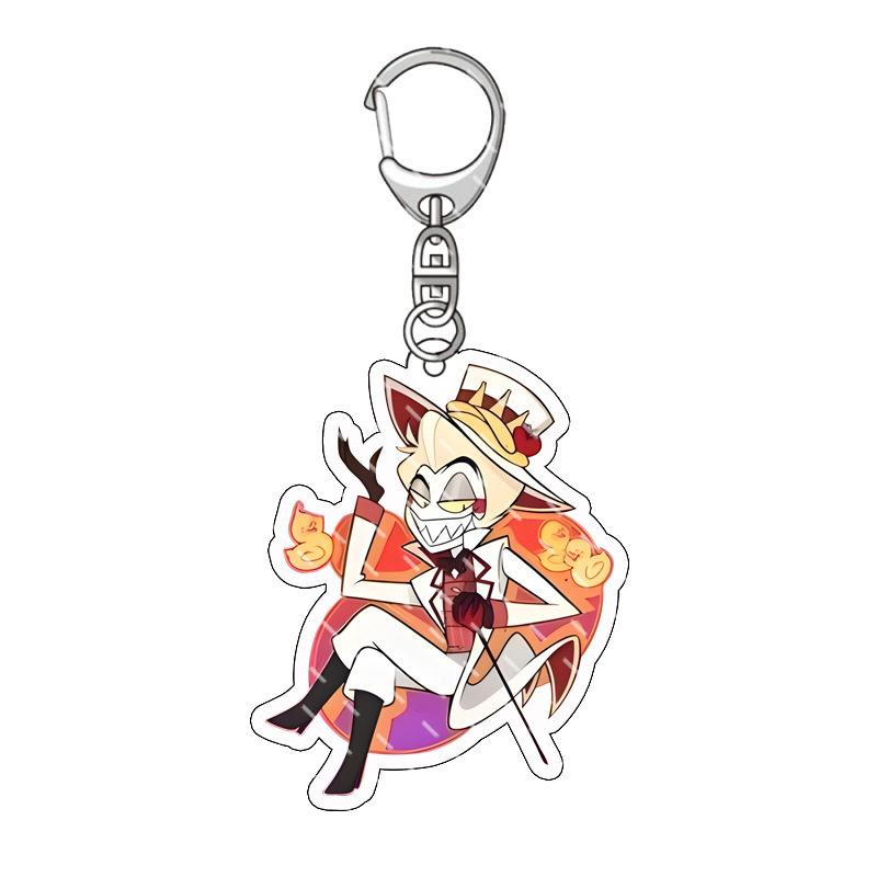 

Animation key ring Hazbin Hotel Animation Design Figure AD Alastor Sir Pentious Adam The Exorcist Pendant Car Key Ring Pouch Accessories Present