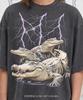 Vintage Alligator Lightning Graphic Comfort Colors® Tshirt, Retro Swamp Crocodile Faded Tee, Animal Y2K Streetwear 90s Reptile Gift