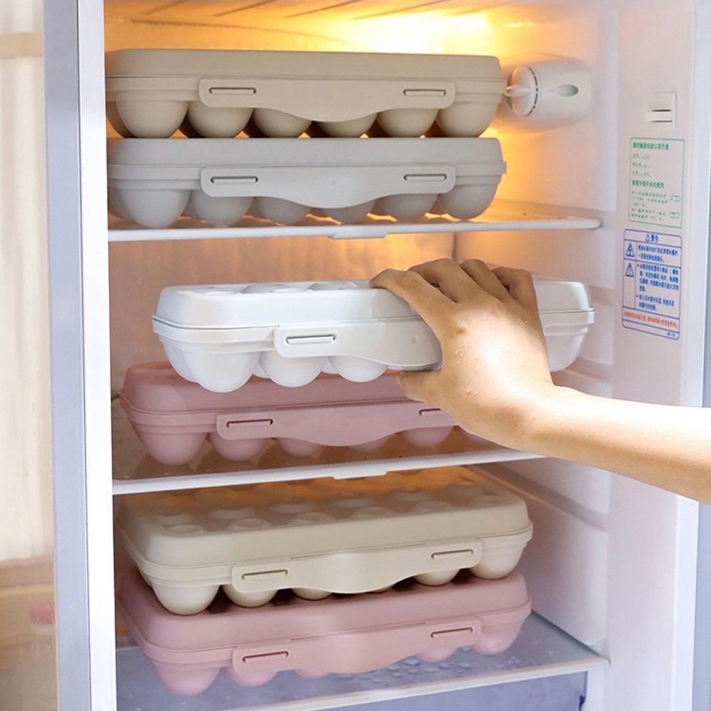 12Grid Egg Storage Box Plastic Egg Container Snap Type Shockproof Eggs Tray Holder for Refrigerator Camping Picnic Hiking Travel