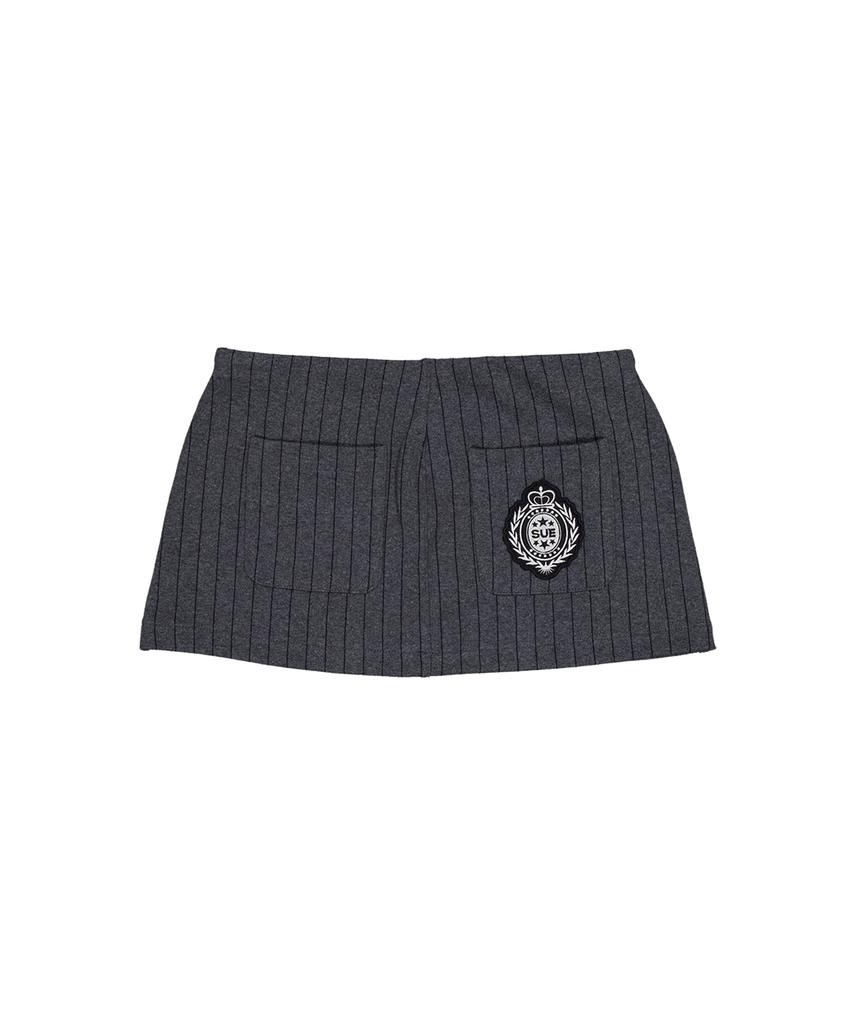 Setup Exe Stripe Napoleon Skirt Pants / Charcoal