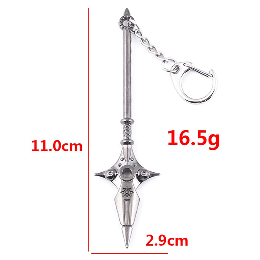 Les Sept Péchés Capitaux King Harlequin Péché de l'Esprit Cadeau Culturel Scolaire [Sizuuenn] Porte-clés, Paresse, Lance, Chastiefol, Accessoire, Équipement, Cosplay,