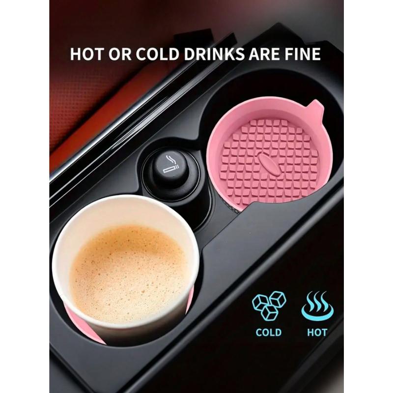 1pcs Car Cup Holder Coasters, Shiny Cup Holder Insert Coasters, Universal Anti-Slip Car Cup Holder Decorative Silicone Coasters, Car Interior Pad