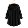 Women's Casual Fashion Button Plush Irregular Solid Color Long Sleeve Jacket