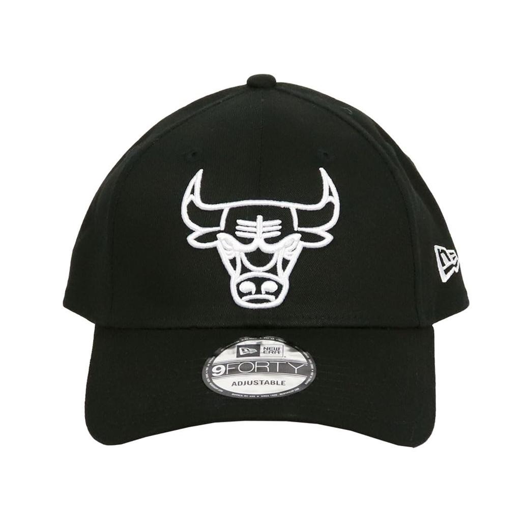 New Era 9FORTY Basketball Cap NBA Logo Brand Golf Unisex Baseball Cap Chicago Bulls Essential Outline Black - - - - - Men's & Women's - - - [Used]