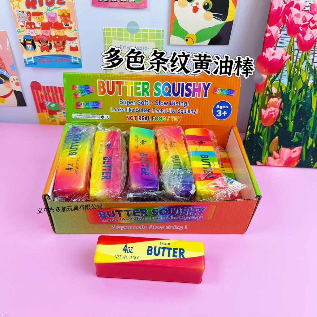 12 Stück vollständige Packung 13,5 cm Butterstange Langsam aufsteigendes Squishy Spielzeug Nasses Zurückfedern Feuchtes Weiches Gefühl Stressabbau Dekompression Fidget