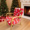 Christmas Solid Wood Chair Cover Xmas Printed Mahjong Chair Cover Armchair Slipcover Furniture Stretch Protector (NO Chair)