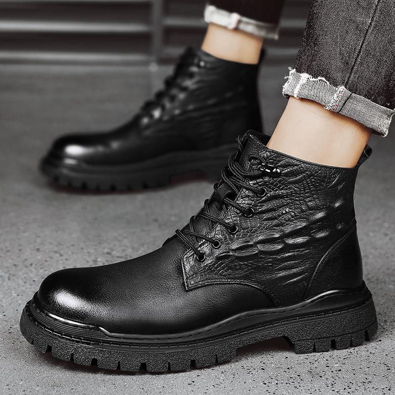 Popular Lace Up Leather Martin Boots Men's Spring and Autumn Boots