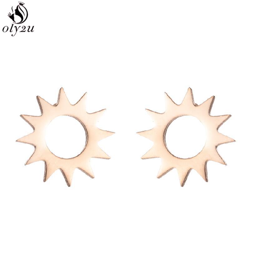 Punk Stainless Steel Lightning Earring for Women Sun Piercing Jewelry Cool Girls Personality Earrings Gifts Accessories