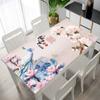 Floral Patterned Tablecloth, Placemat, Waterproof, Oil-proof, Heat-resistant, Washable, Rectangular PVC Coffee Table Protector